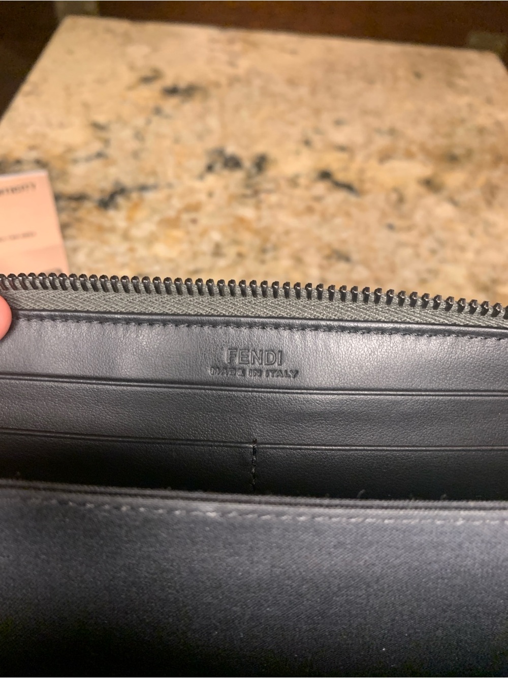 Fendi Monster Black, White and Gray Leather Zip-Around Wallet - Picture 11 of 17